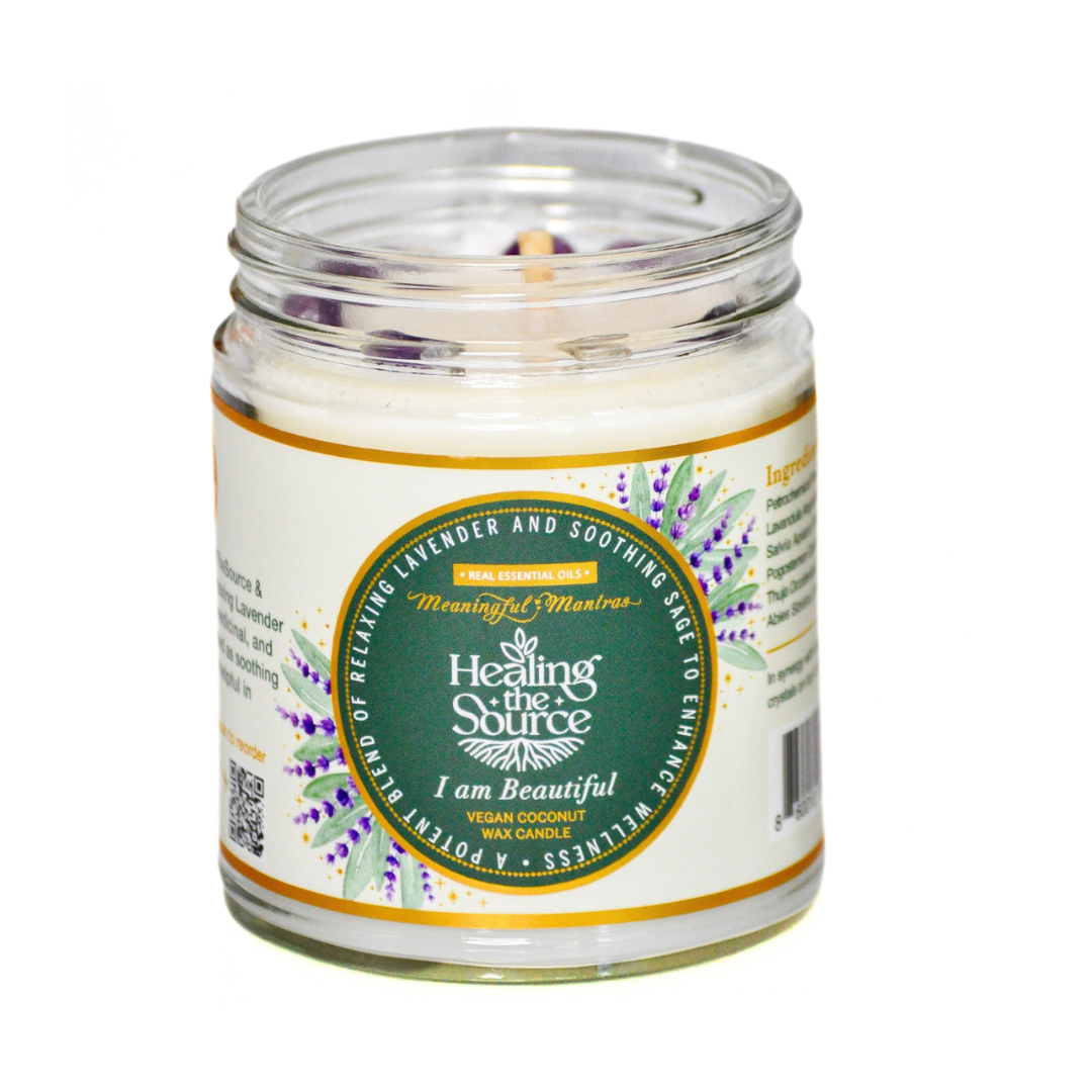 Healing The Source x Meaningful Mantras Lavender & Sage 8oz Collab Candle