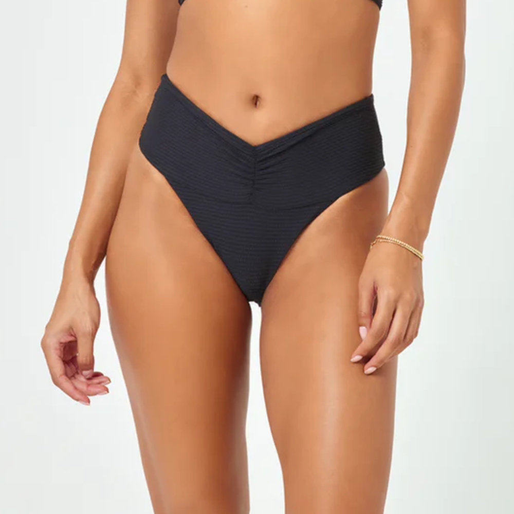 LSpace Eco Chic Repreve Bardot Bikini Bottom OGBDC2323 Black