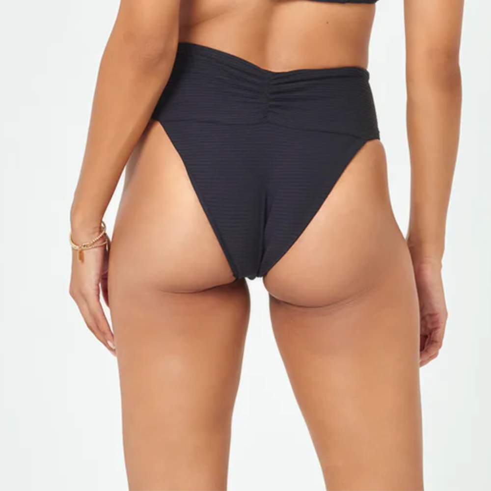 LSpace Eco Chic Repreve Bardot Bikini Bottom OGBDC2323 Black