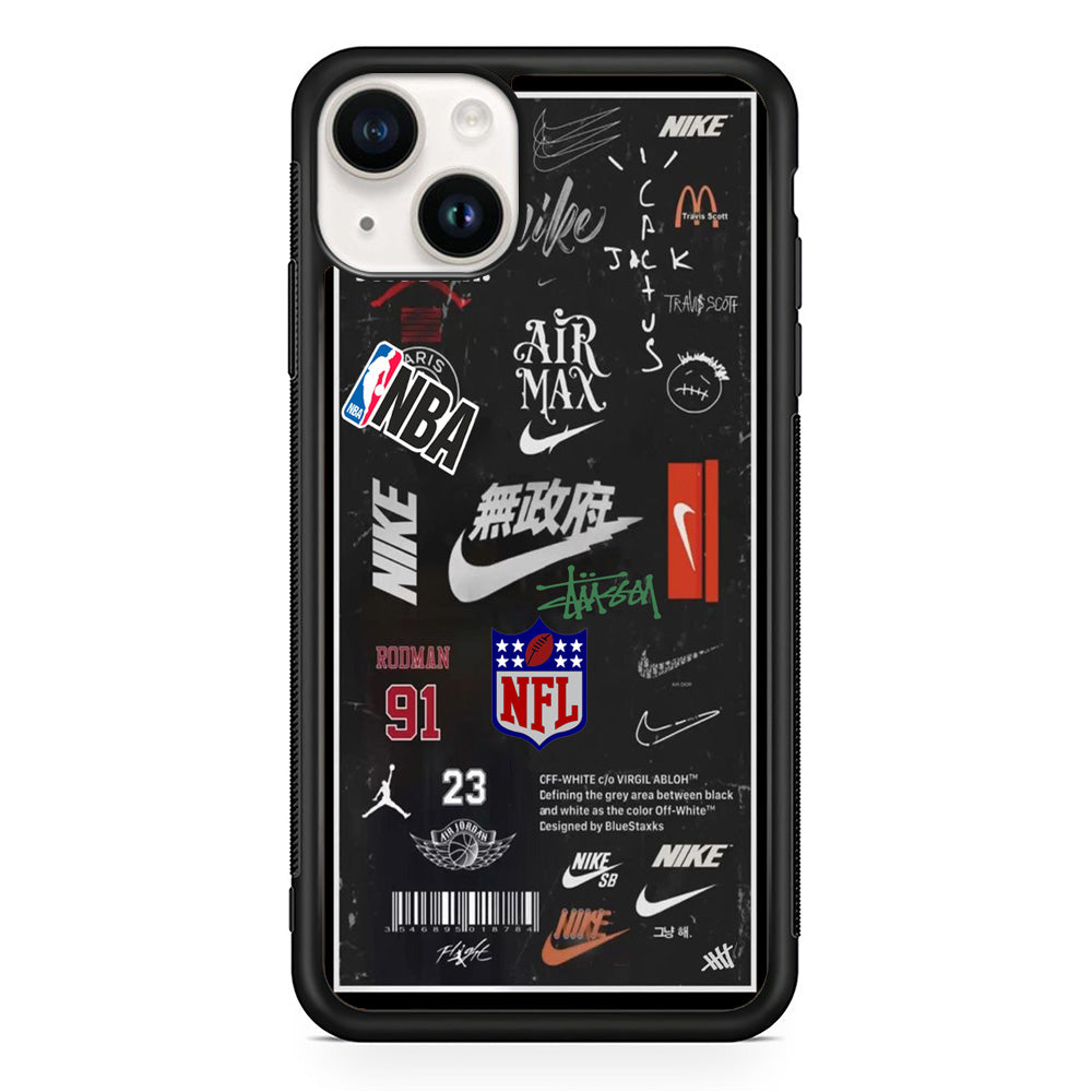Nike Blackboard Sticker iPhone 14 Case