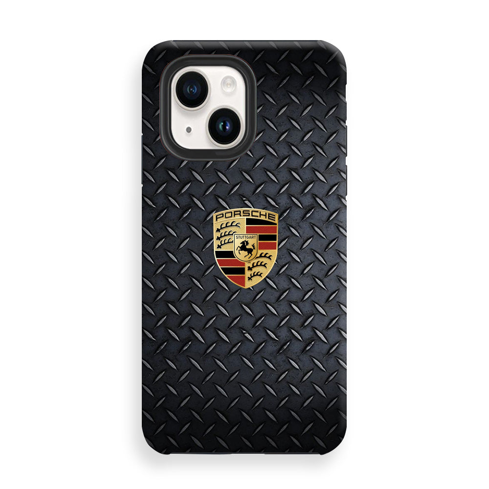 Porsche Black Steel Carbon Wall iPhone 14 Case