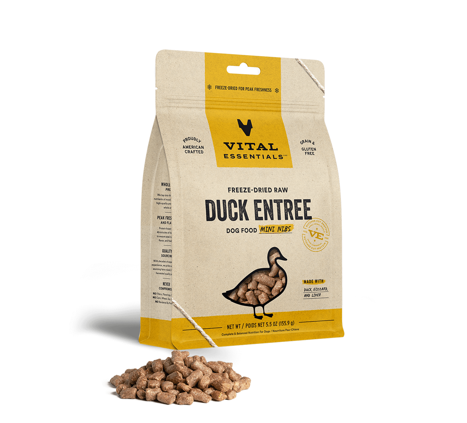 Vital Essentials Duck Entree Mini Nibs Freeze-Dried Raw Dog Food