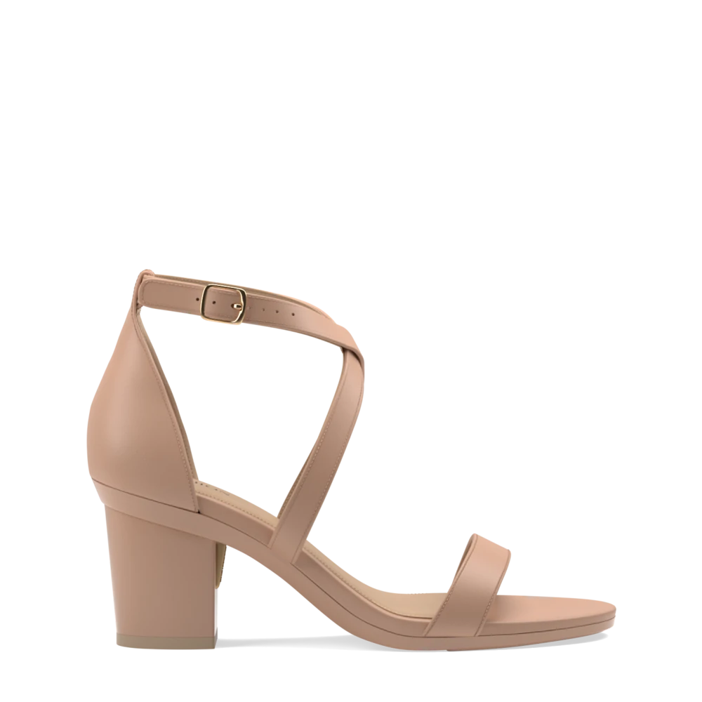 The Sandal - Latte Leather + Block Heel Kit 3 Latte