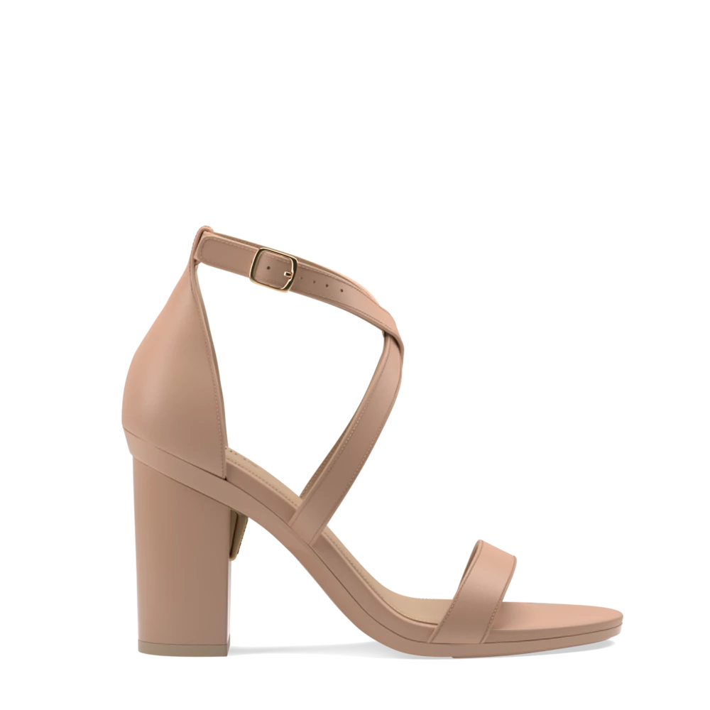 The Sandal - Latte Leather + Block Heel Kit 4 Latte