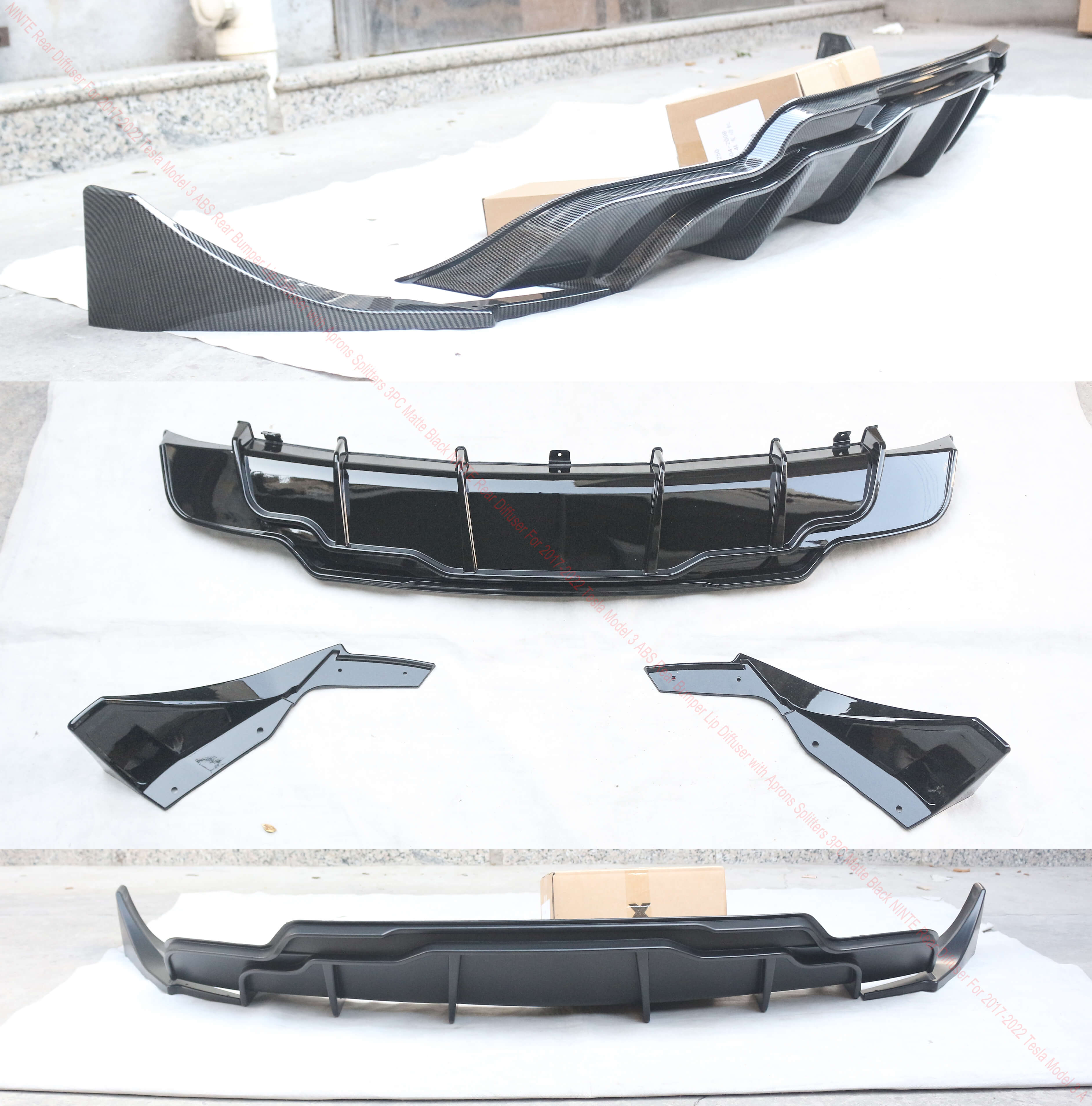 NINTE-Rear-Diffuser-For-2017-2022-Tesla- Model-3-ABS