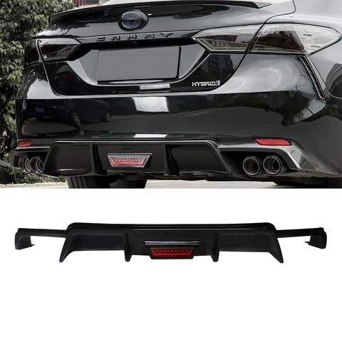 NINTE Rear Diffuser for 2018-2024 Toyota Camry SE XSE ABS Painted Rear Bumper Lip With LED Brake Light