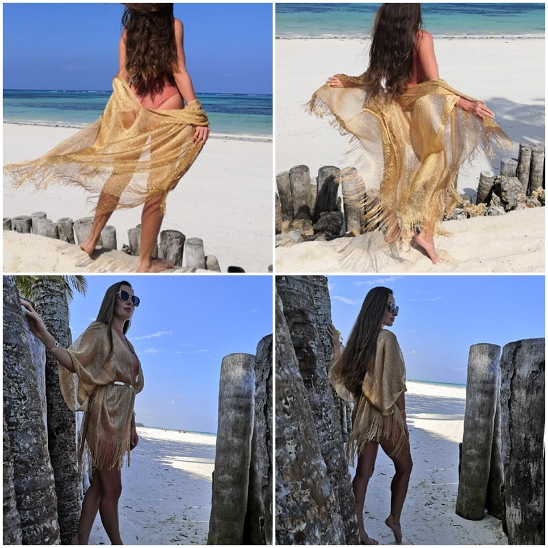 Glittery Cover Up Beach Dress