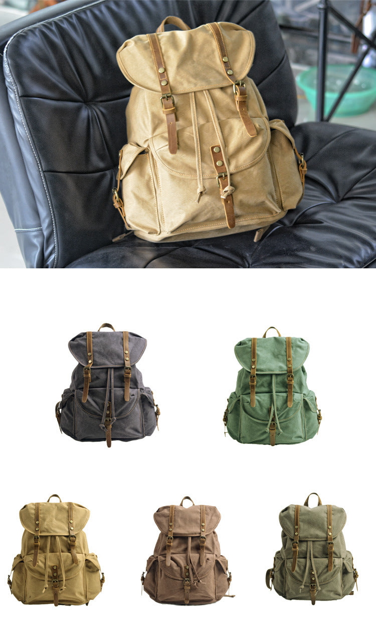 Woosir-großer Vintage-Canvas-Rucksack-Reise-für-Männer
