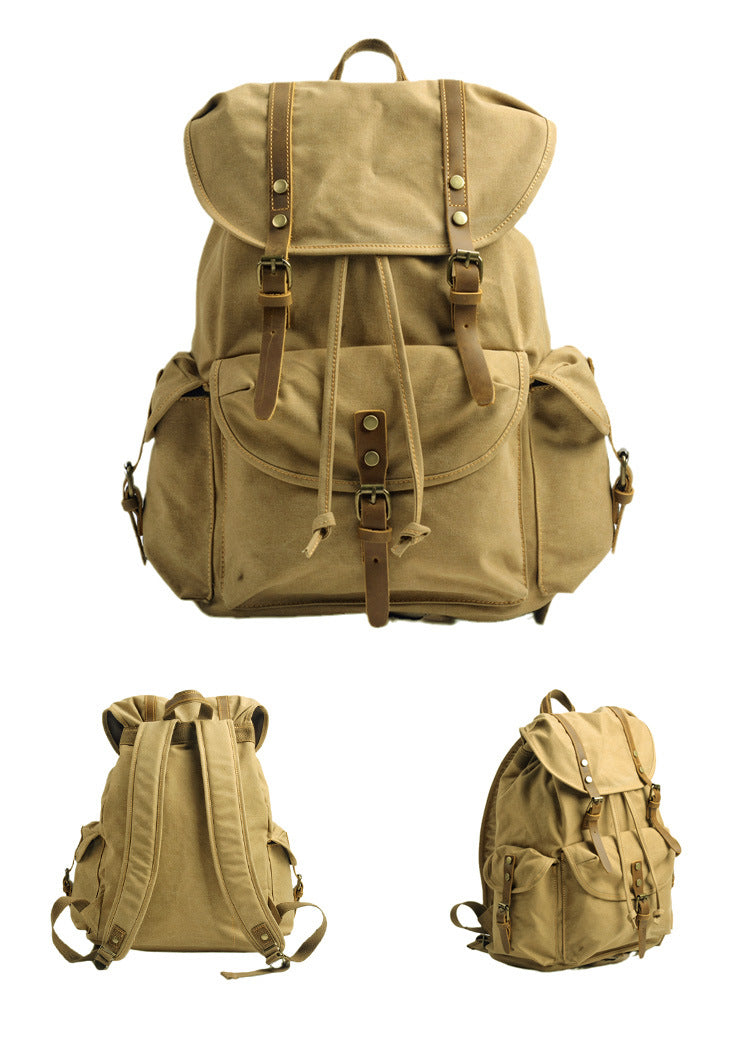 Woosir-großer Vintage-Canvas-Rucksack-Reise-für-Männer