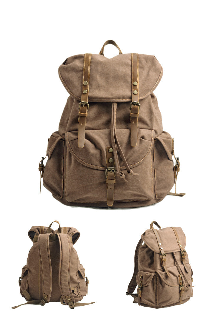 Woosir-großer Vintage-Canvas-Rucksack-Reise-für-Männer