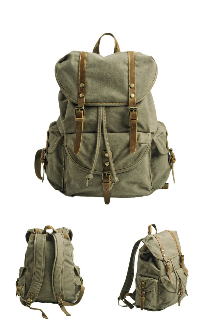 Woosir-großer Vintage-Canvas-Rucksack-Reise-für-Männer