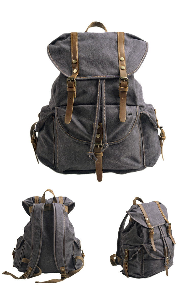 Woosir-großer Vintage-Canvas-Rucksack-Reise-für-Männer