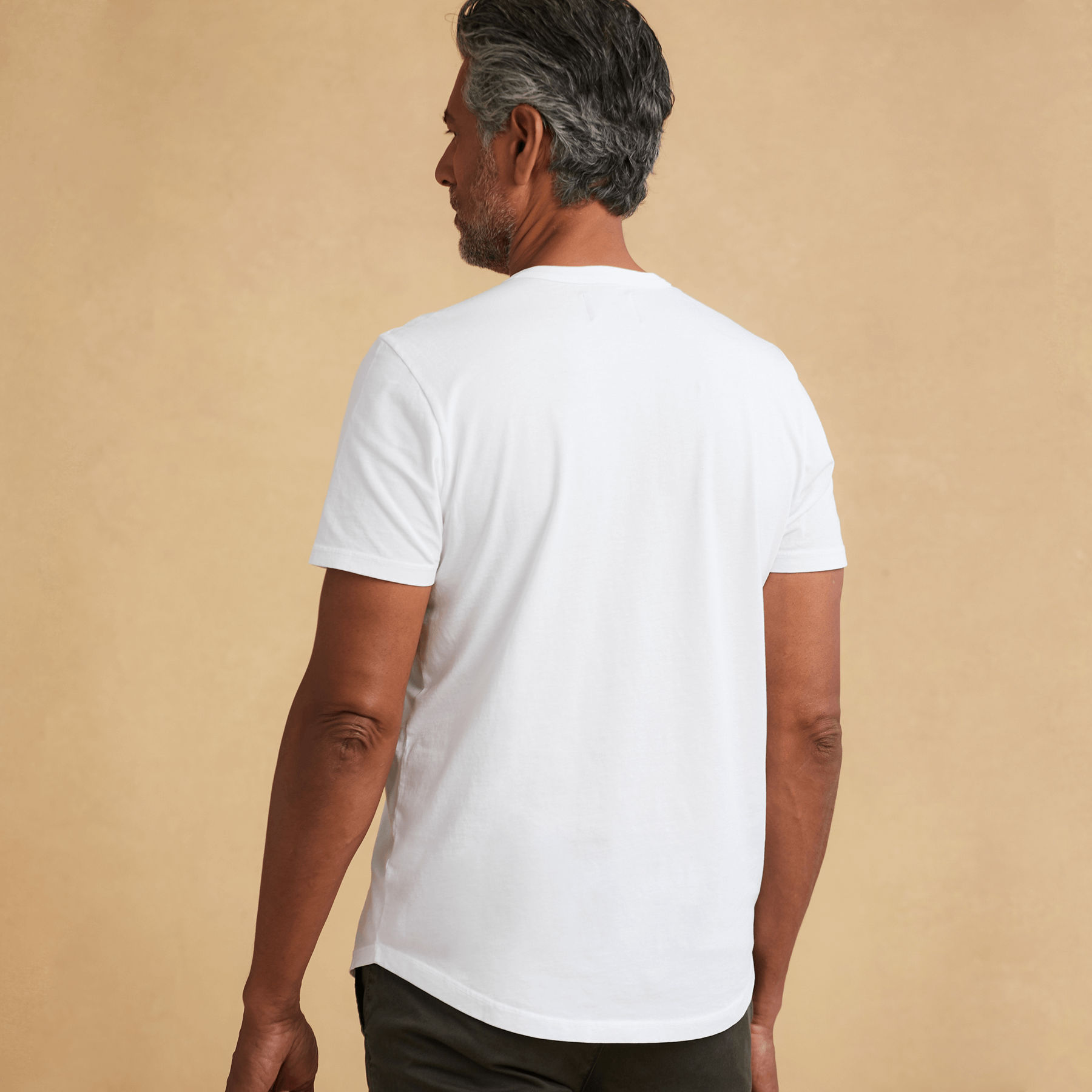 Mens Short Sleeve Henley Curved Hem