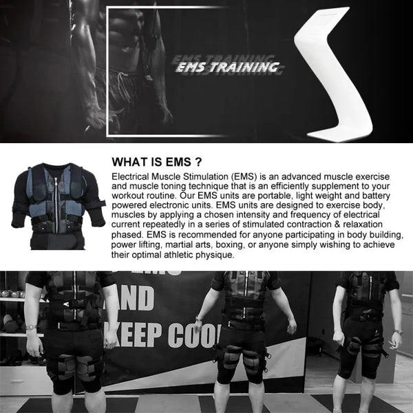 EMS Fitness Device Electric Muscle Stimulation Training Body Suit