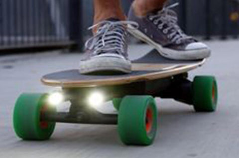 commuting on an electric skateboard