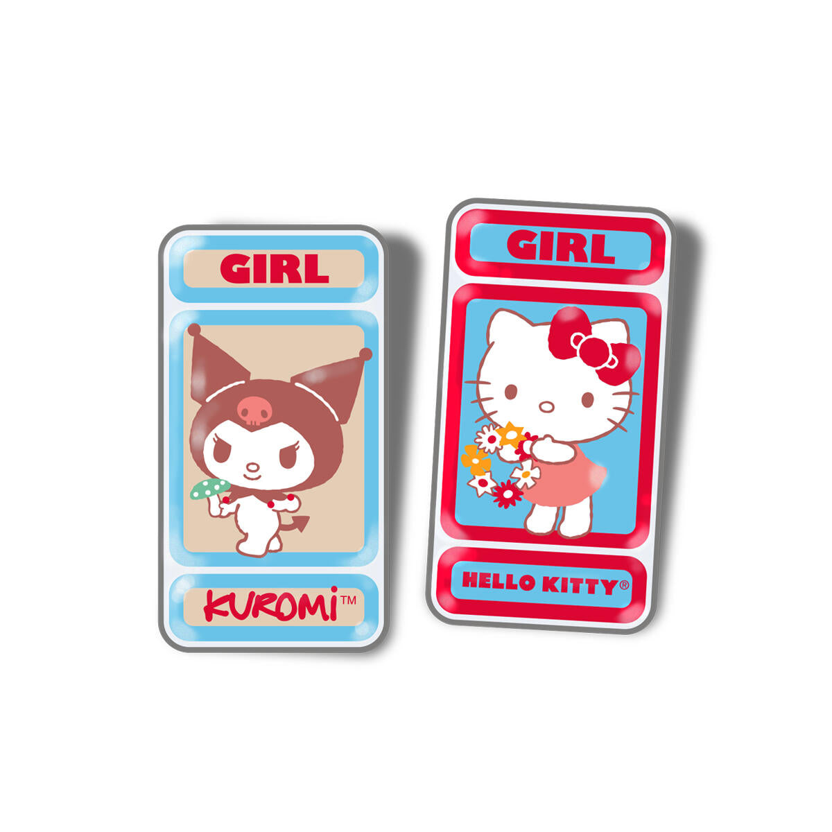 Hello Kitty/Kuromi Enamel Pin Set