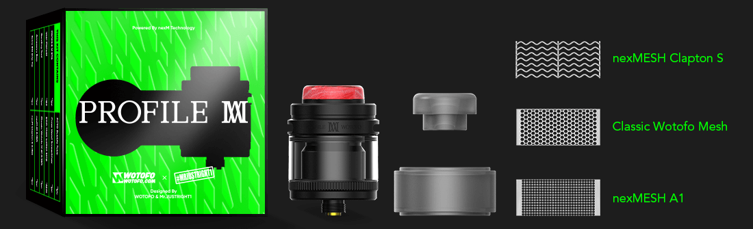 Profile M RTA - Smallest, Leakproof Mesh RTA by Wotofo