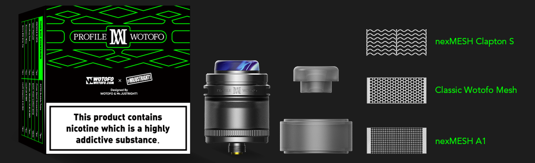 Profile M RTA - Smallest, Leakproof Mesh RTA by Wotofo