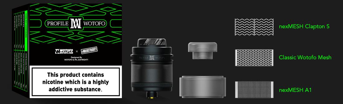 Profile M RTA - Smallest, Leakproof Mesh RTA by Wotofo