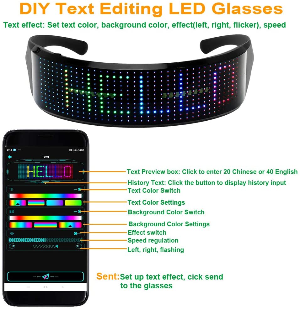 LED glow glasses