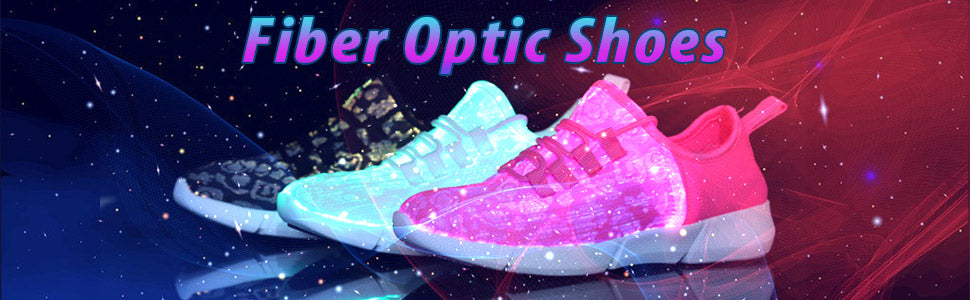 Leadleds Fiber Optic LED Shoes Light Up Sneakers with USB Charging Flashing Luminous Shoes