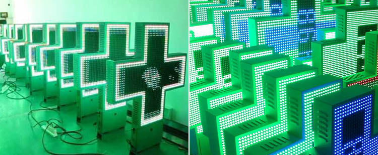 LED de farmacia cruza señales LED programables para exteriores
