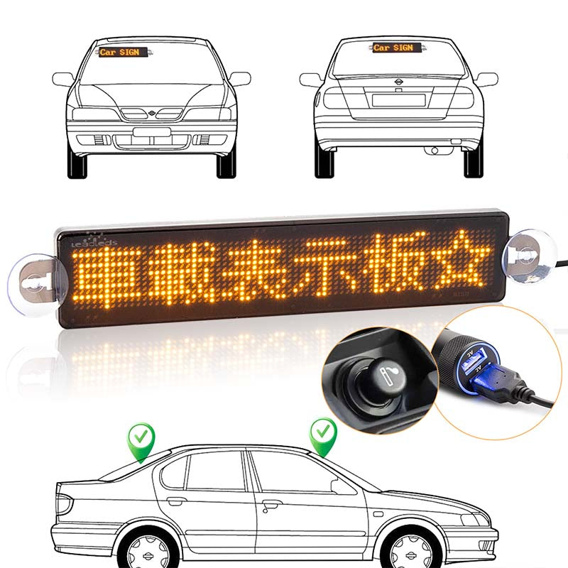 Pantalla Led programable para coche, señal Led móvil para tablero de exhibición de ventana trasera de coche