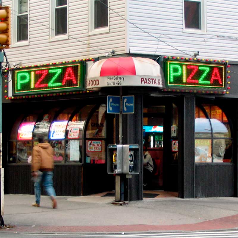 outdoor pizza delivery led screens