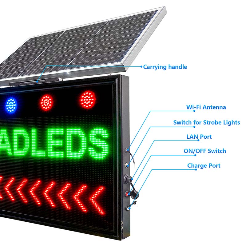 solar powered led address sign