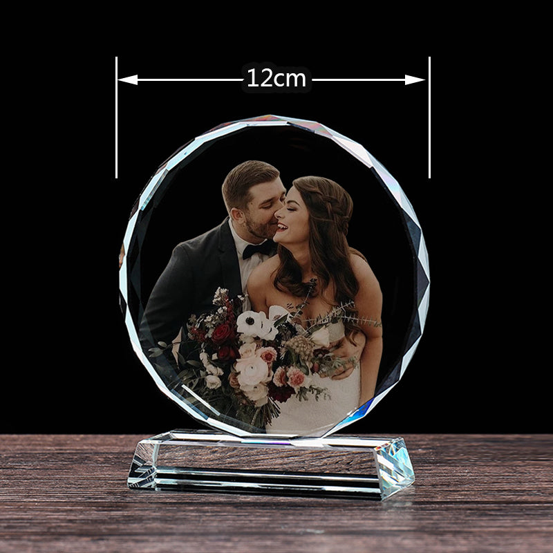 UNTSMART Wedding Gifts Personalized Custom Crystal Photo Frame for Birthday Anniversary Gifts