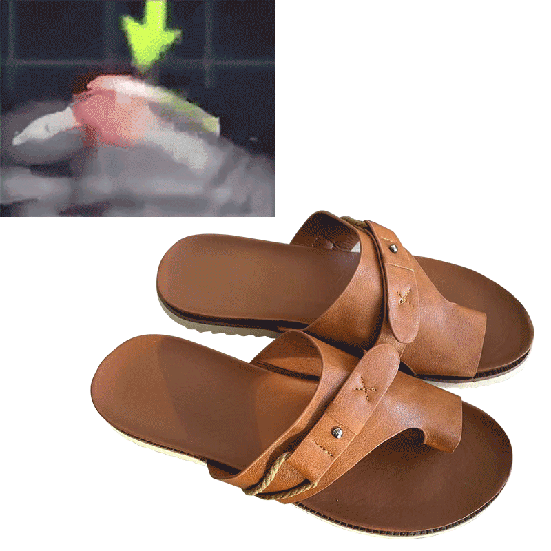 Women's Buckle Leather Flipflops