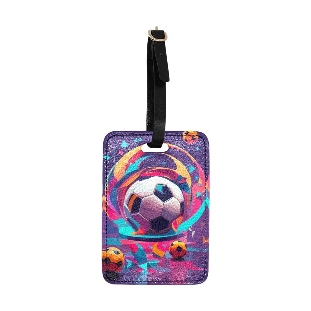 Vibrant Soccer Ball Luggage Tag