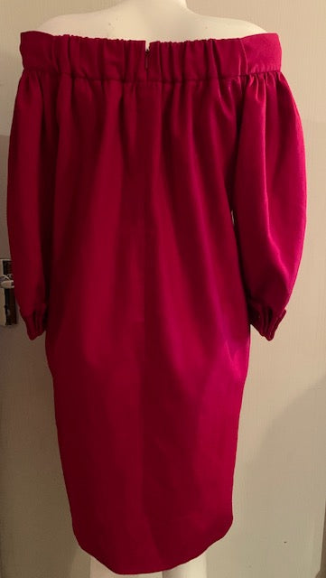 Gucci Red Wool/Cashmere Mix dress with large Gold Gucci Buttons on Sleeves from 2012 collection