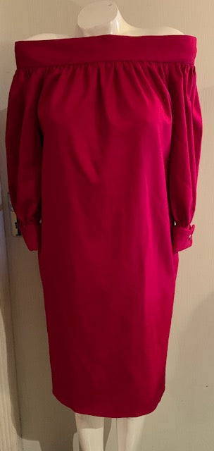 Gucci Red Wool/Cashmere Mix dress with large Gold Gucci Buttons on Sleeves from 2012 collection