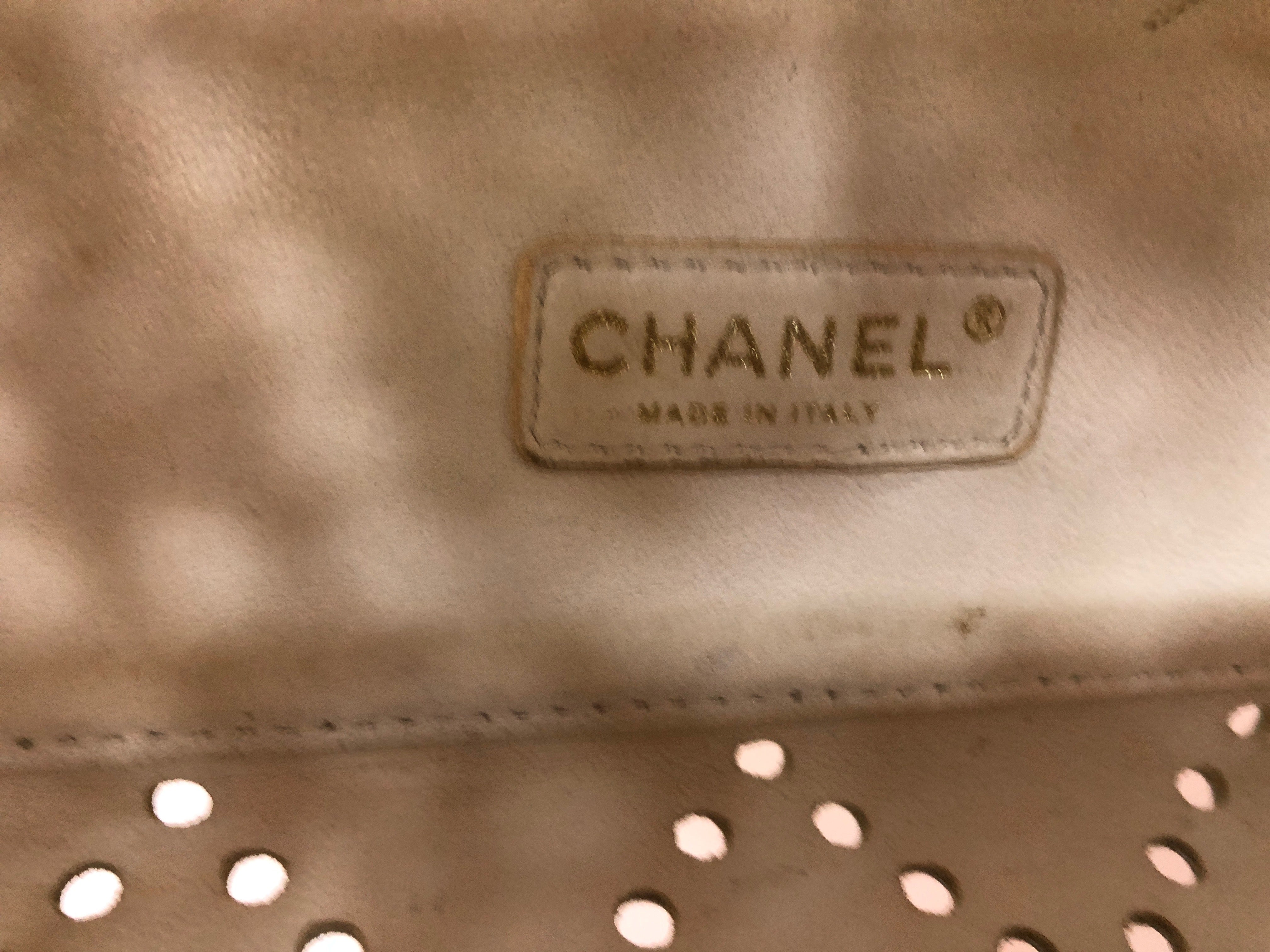 Chanel Large White Patent Leather Tote