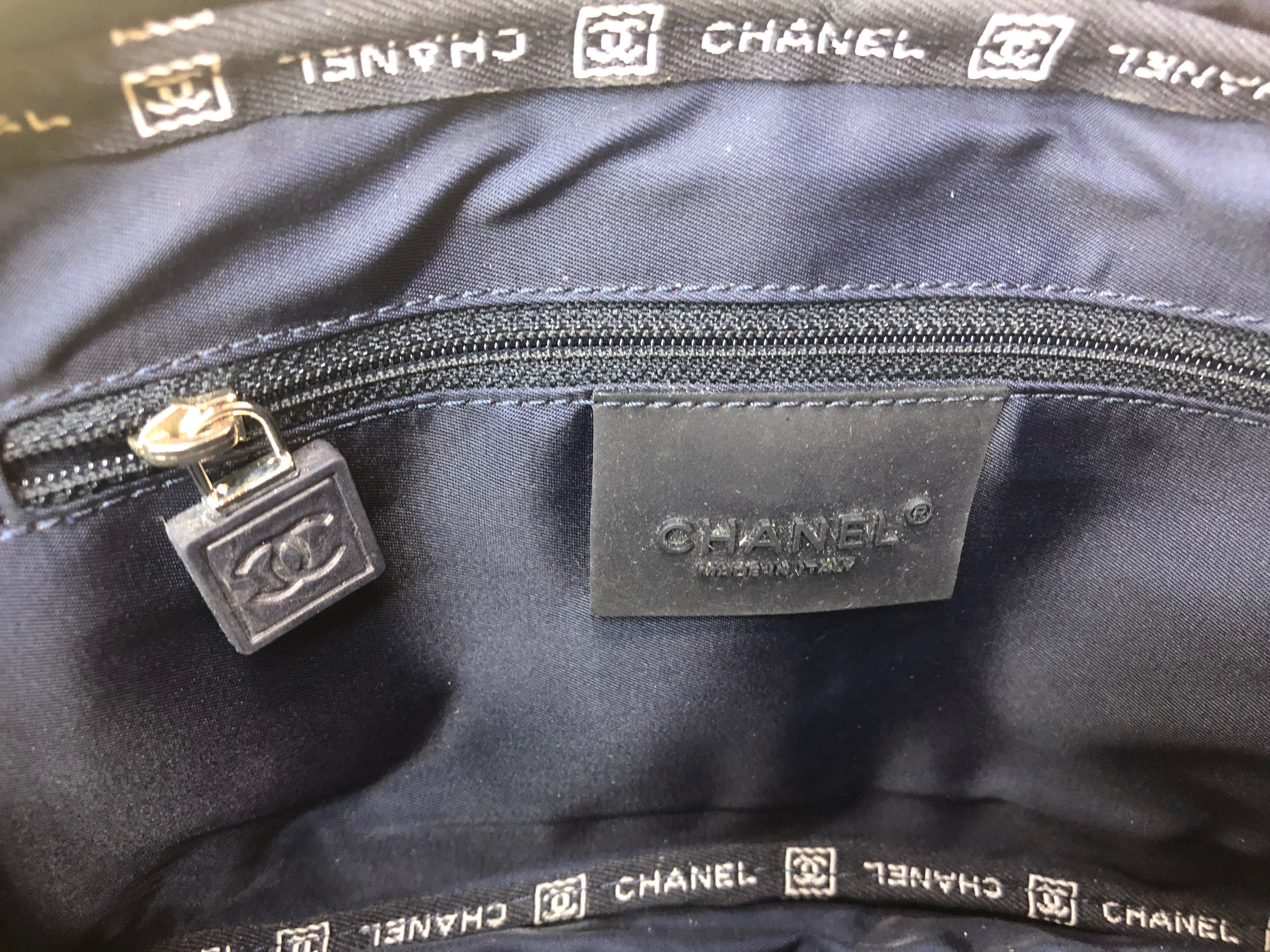 Chanel Blue Leather Sport Flap Bag