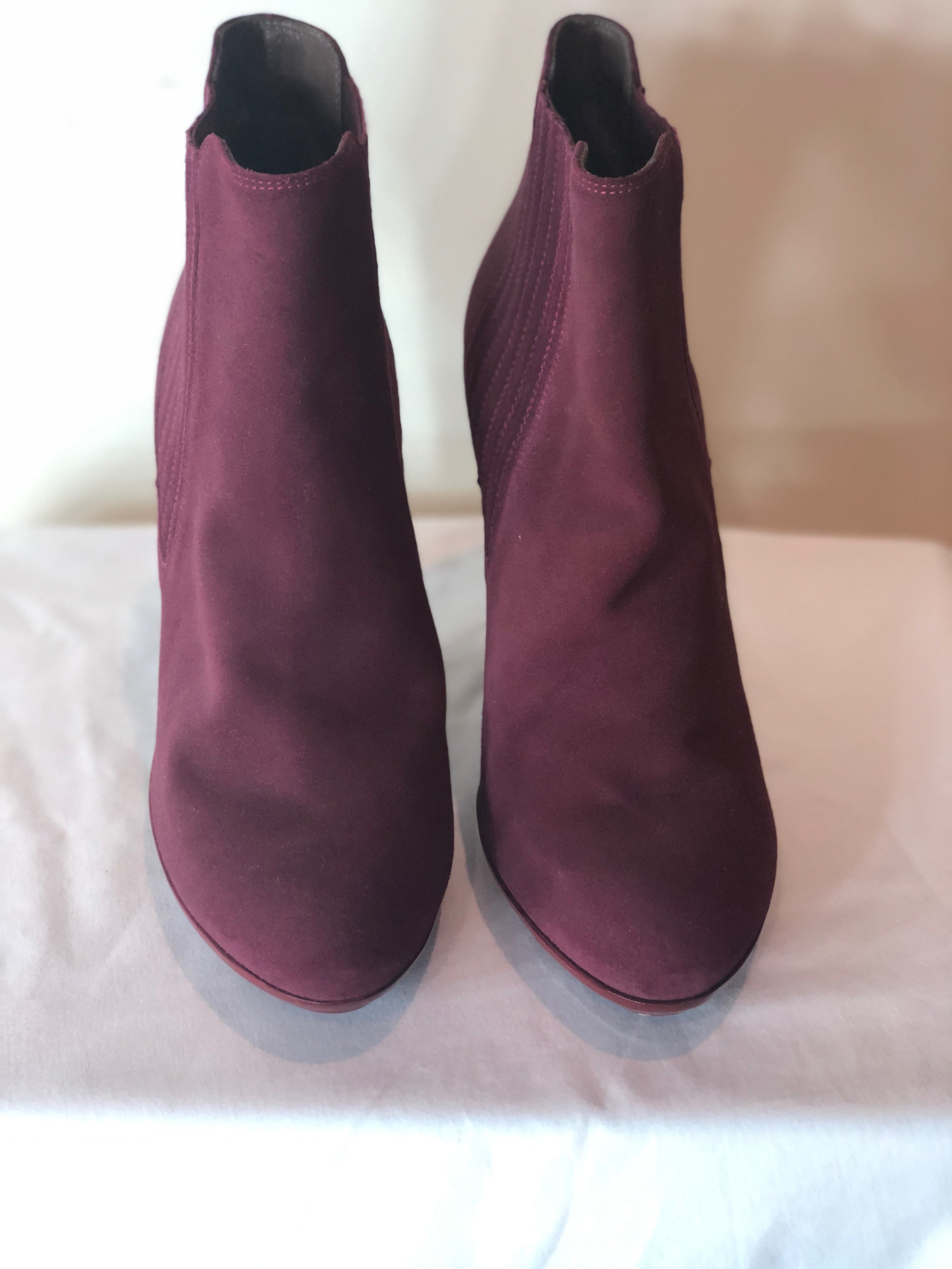 Bottega Veneta Red Suede Boots with Funky Heel