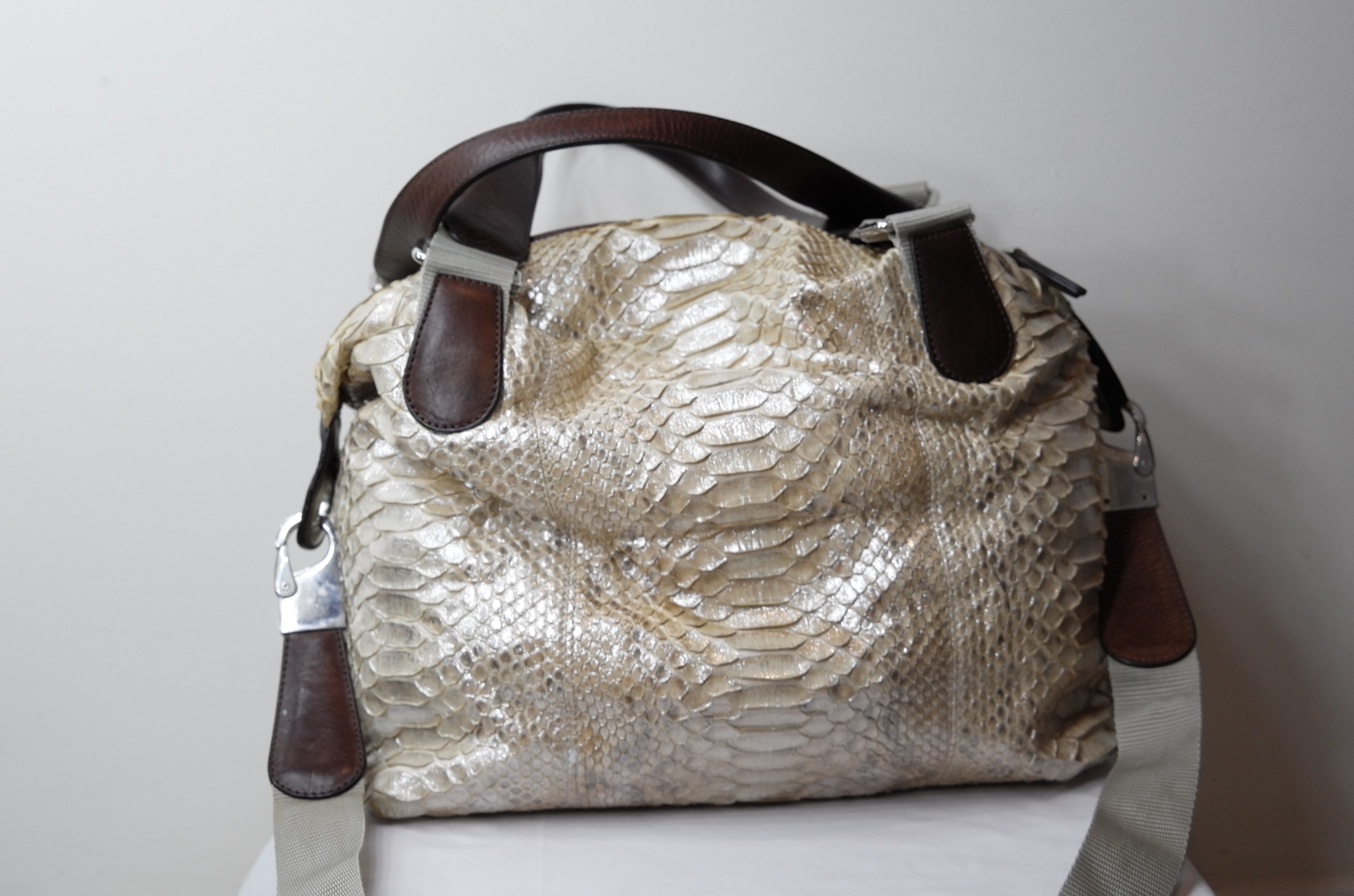 Pauric Sweeney Gold Python Tote