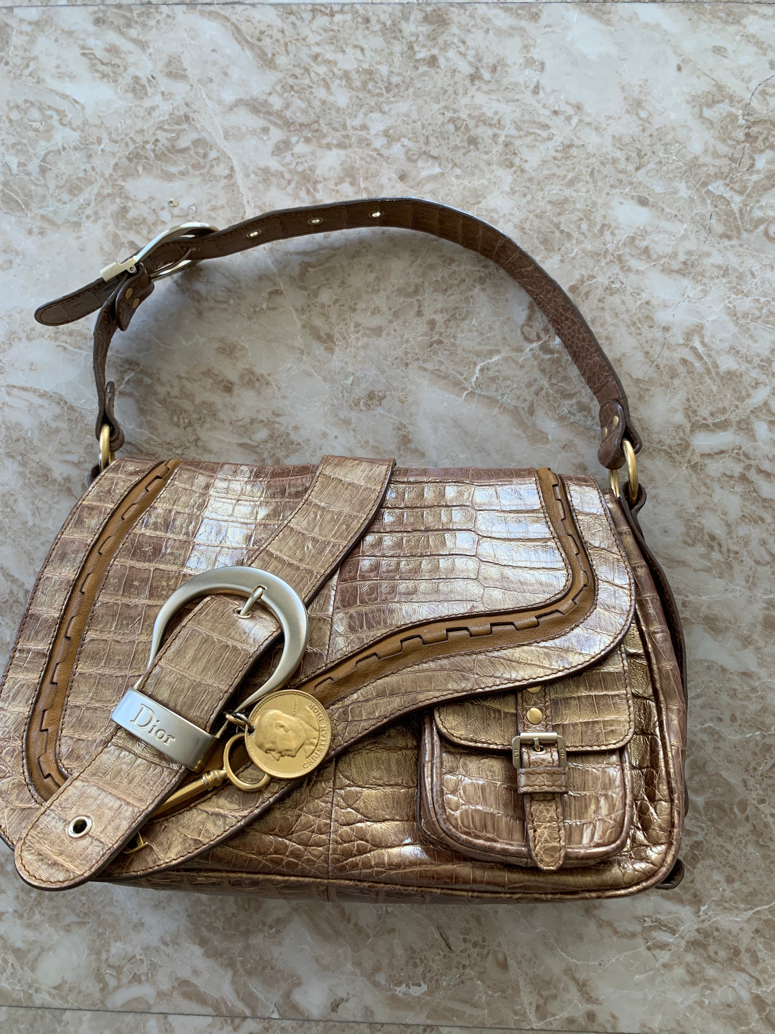 Dior Gaucho bag in alligator