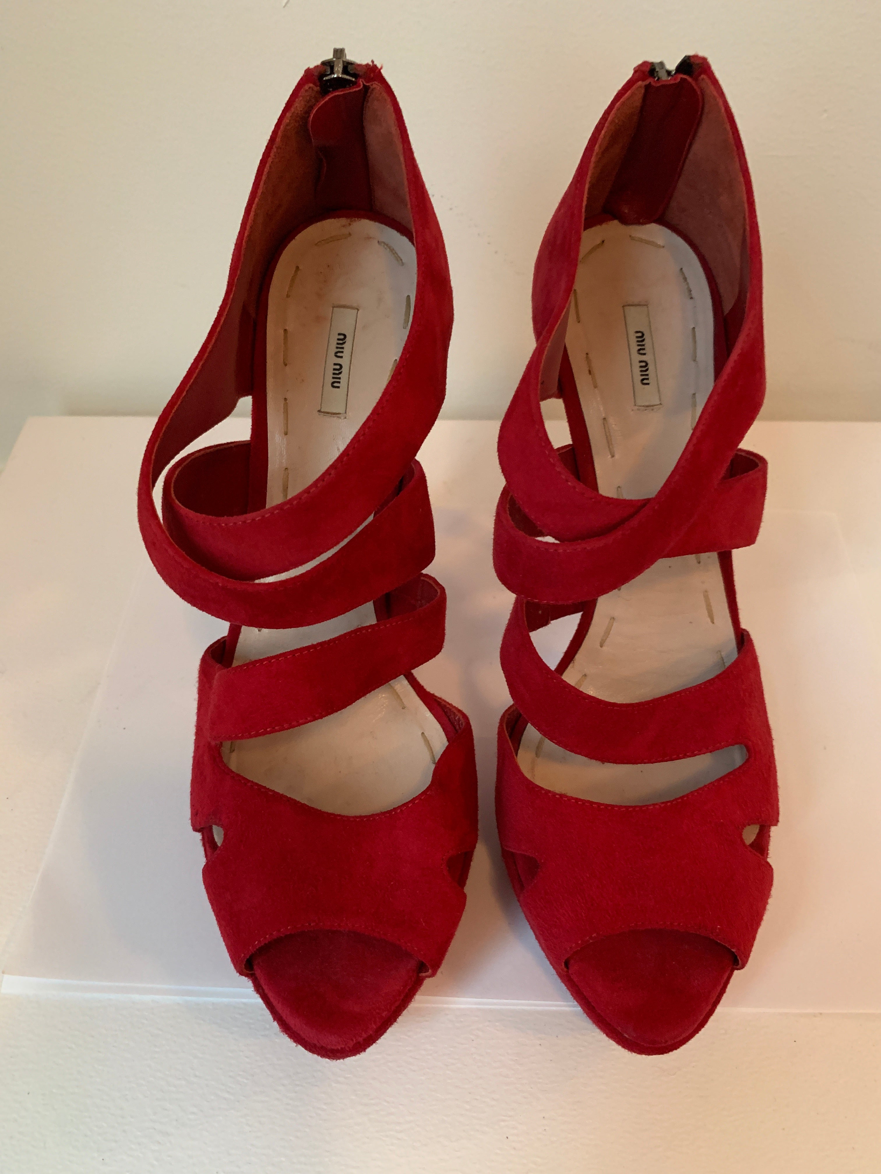 Miu Miu Red Suede Shoes