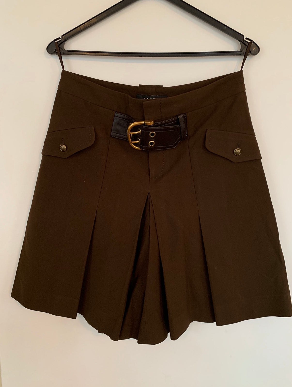 Gucci Skirt with built in belt and Gucci logo buttons
