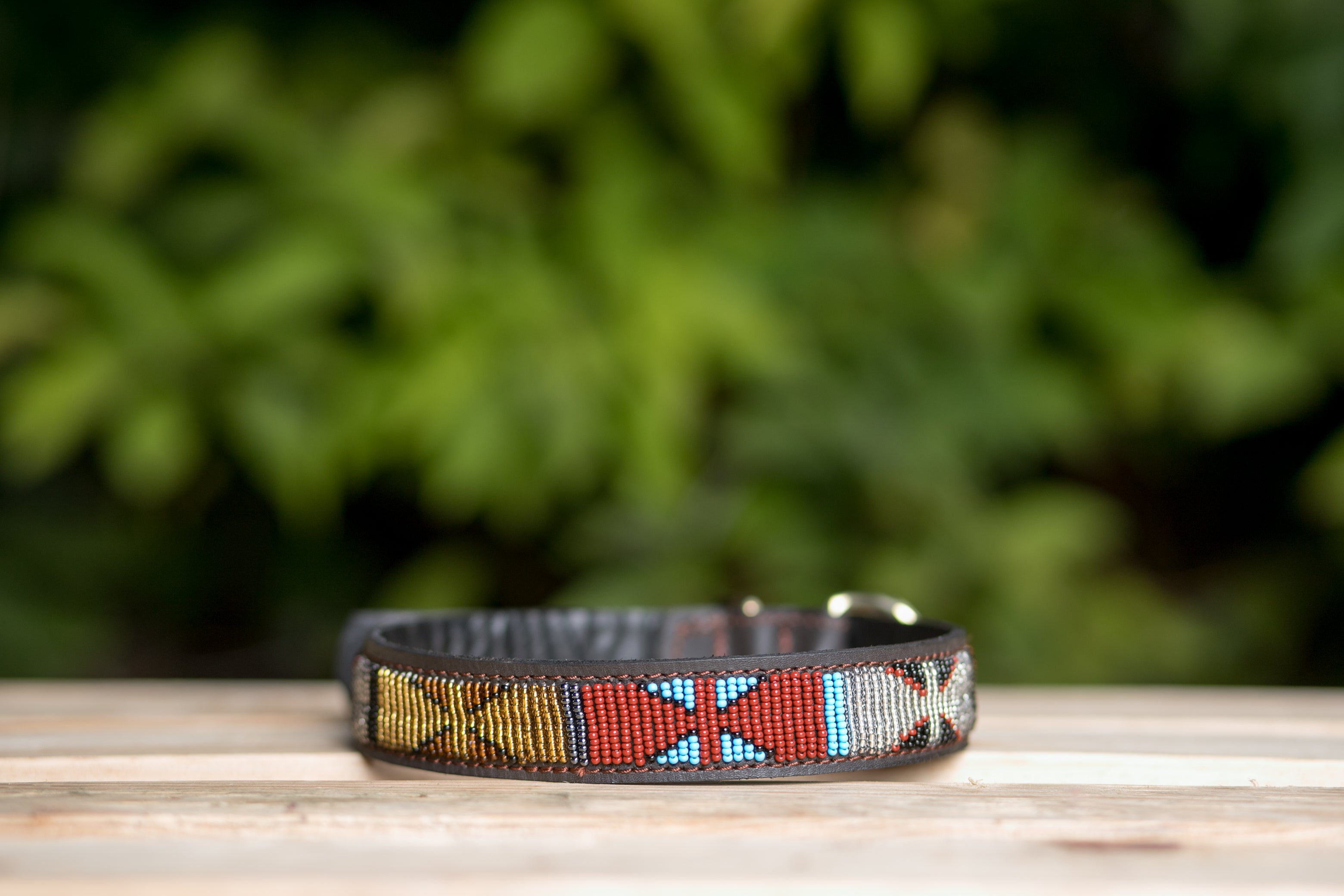 Maasai Beaded Leather Dog Collar