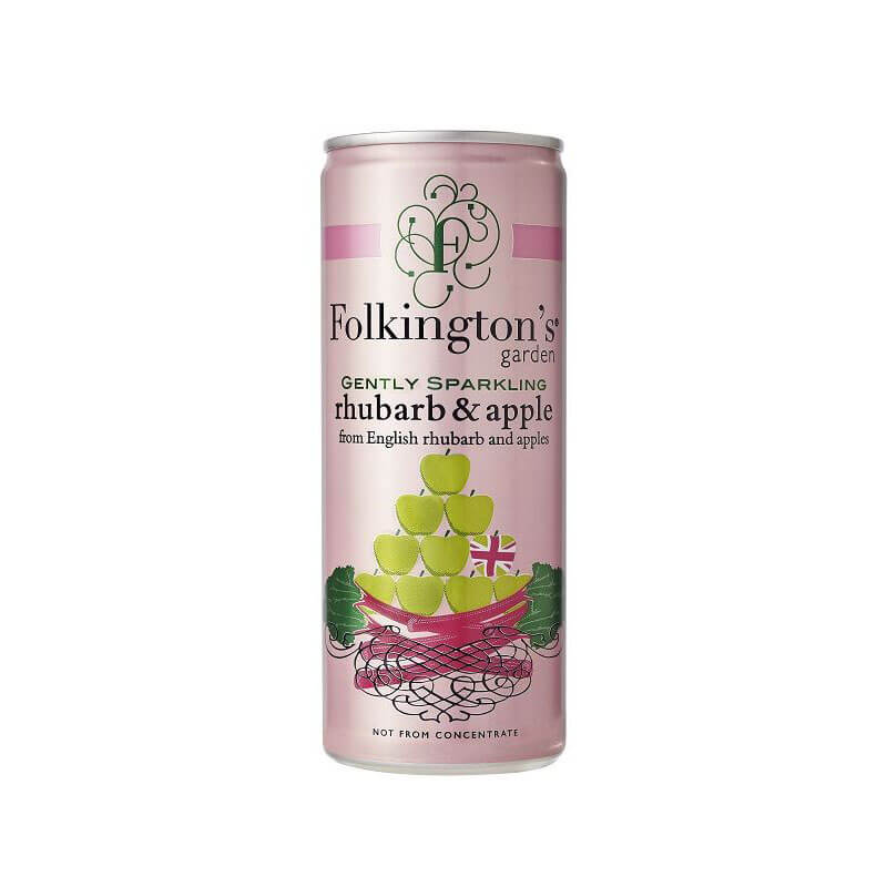 Folkingtons Rhubarb and Apple Gently Sparkling Can 250ml