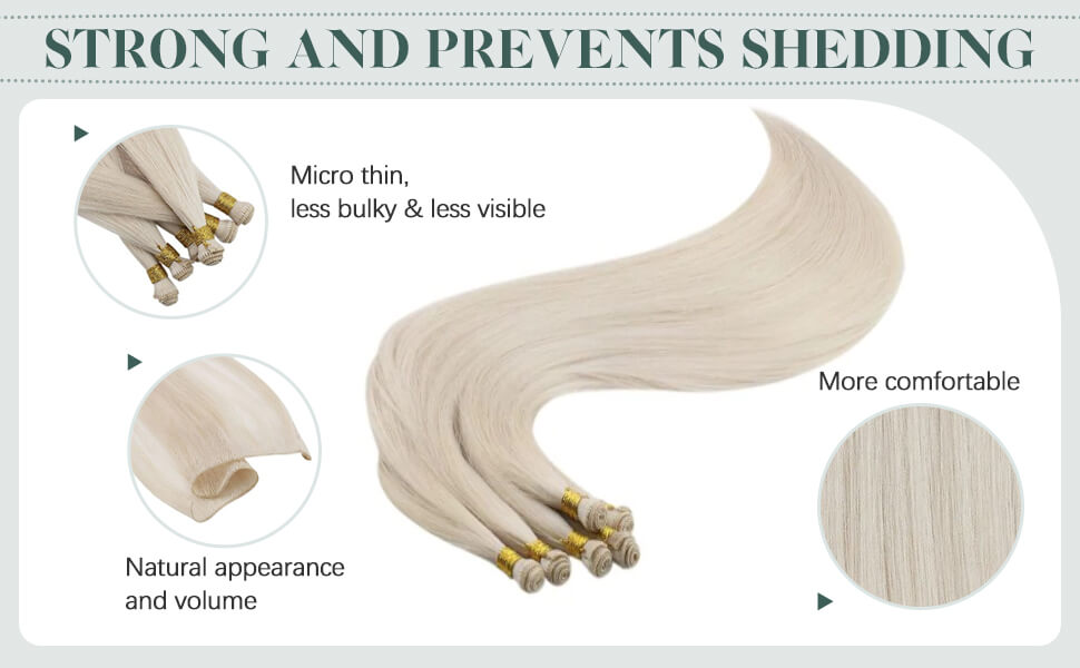 Hand Tied Weft Sew In Hair Extensions 1000