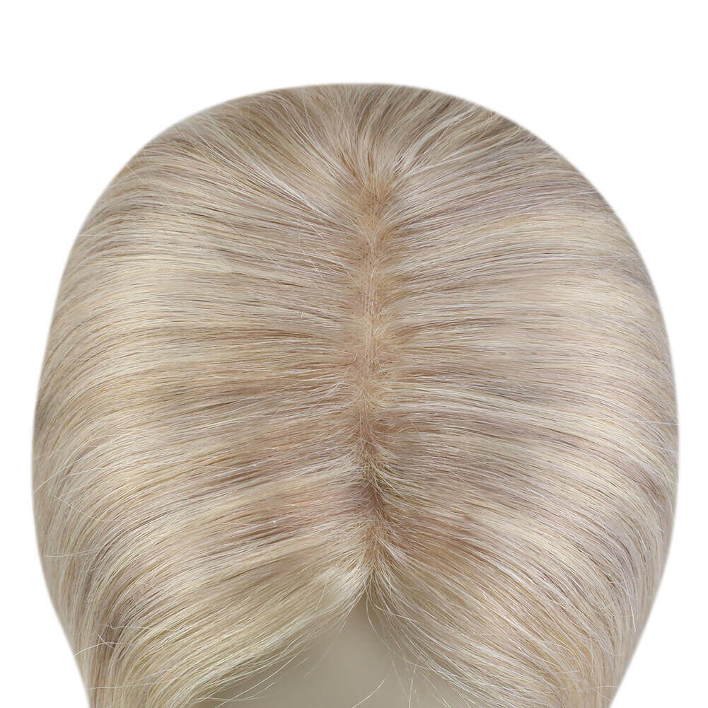 Topper Human Hair Pieces For Hair Loss Highlight Blonde #P18/613-5*5 inch |Youngsee