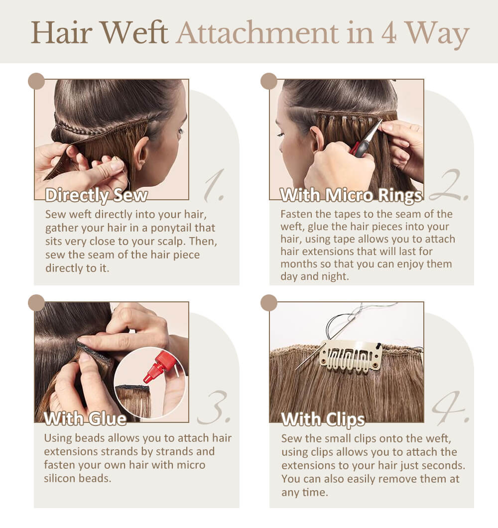 How to apply hair weft
