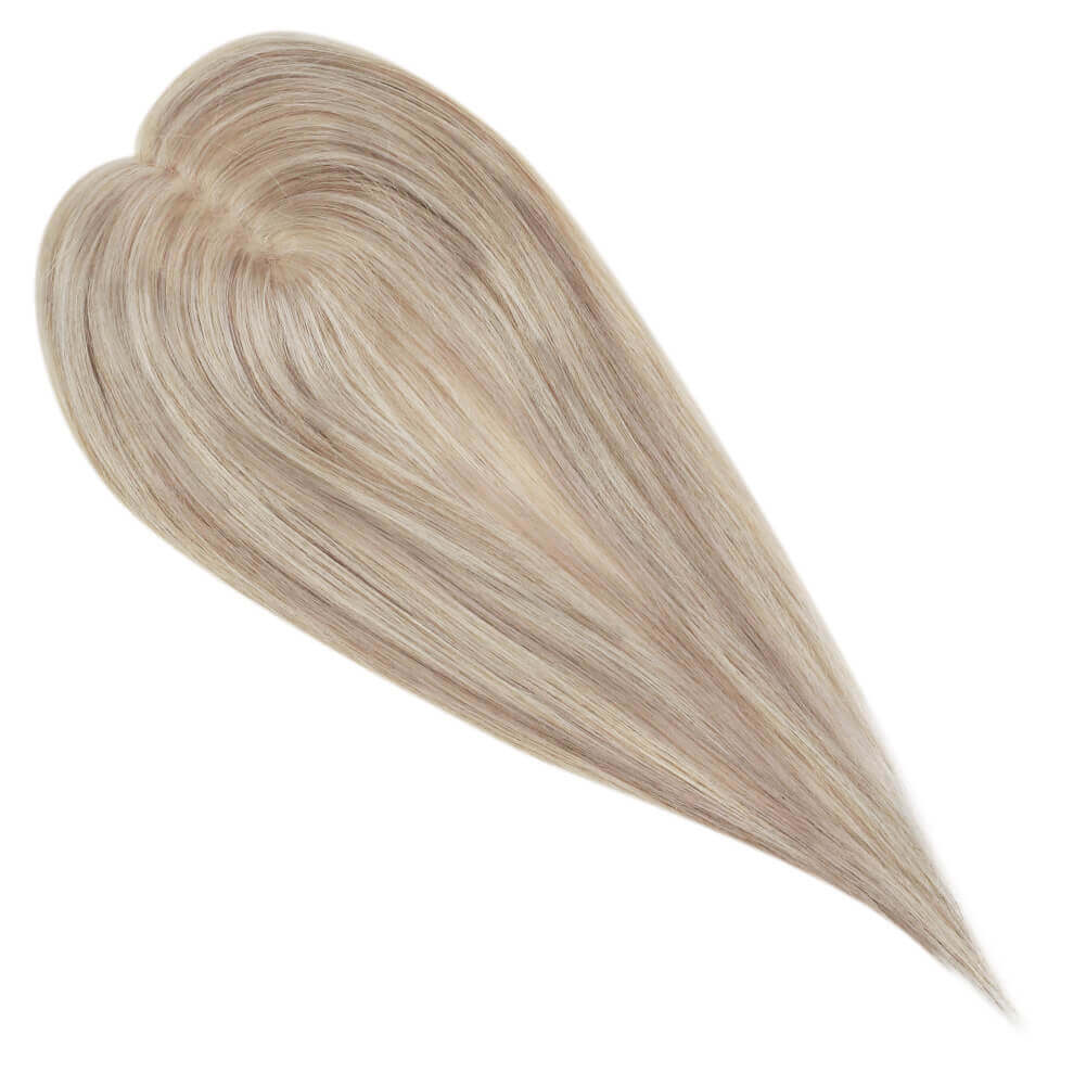 Topper Human Hair Pieces For Hair Loss Highlight Blonde #P18/613-5*5 inch |Youngsee