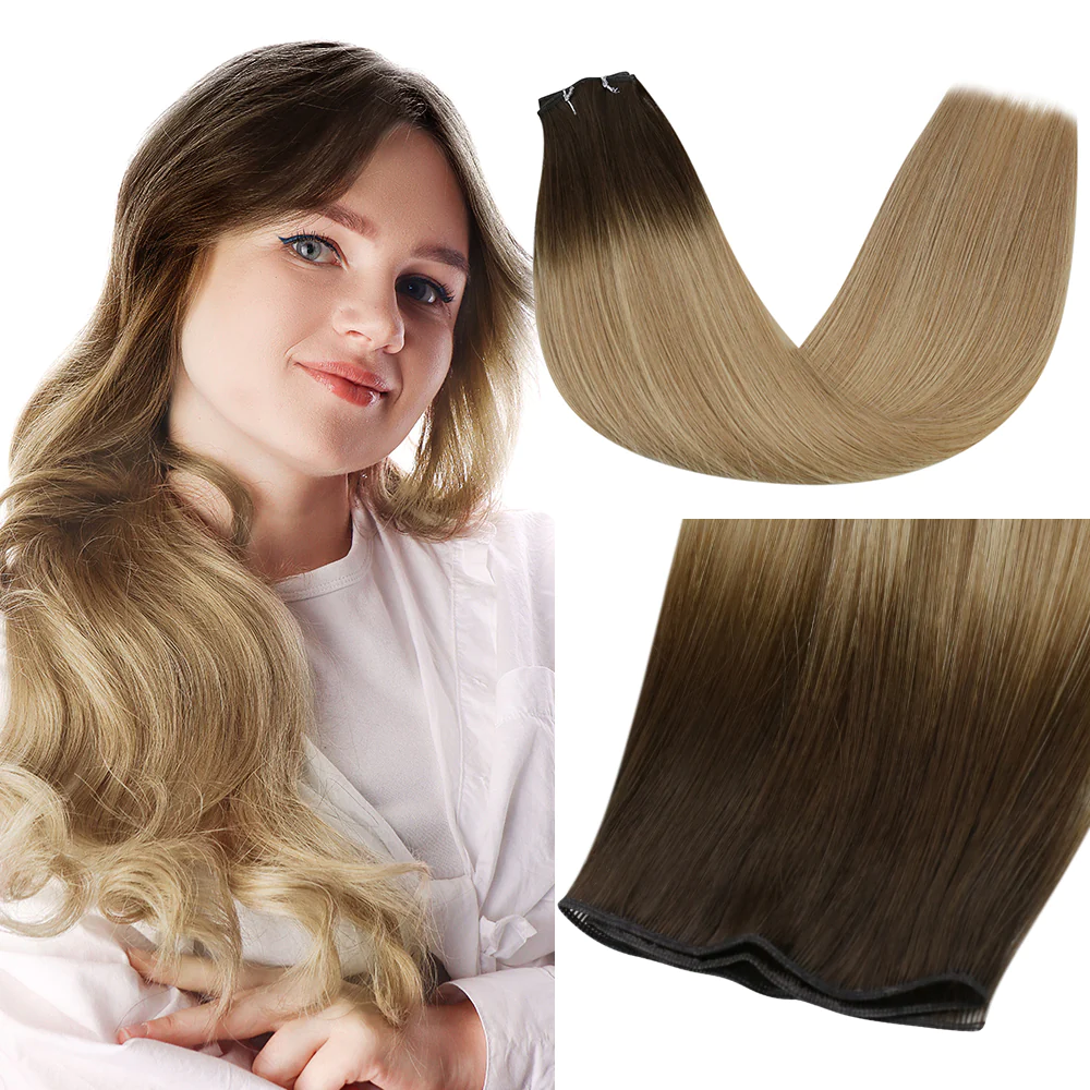 Virgin Genius Weft Hair Bundles Balayage Brown Mixed Blonde #3/8/22 |Youngsee