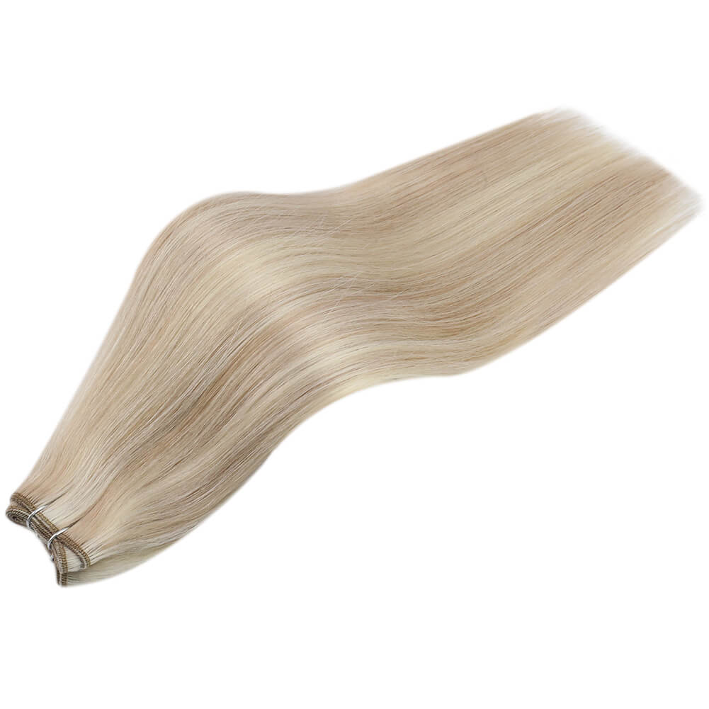 Sew in Hair Extensions Virgin Human Hair Weave Highlight Blonde #P18/613 |Youngsee