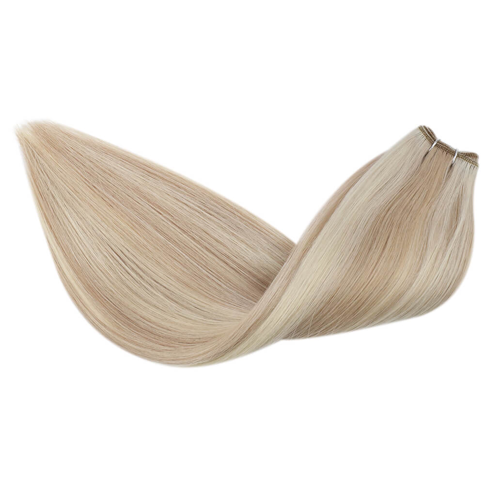 Sew in Hair Extensions Virgin Human Hair Weave Highlight Blonde #P18/613 |Youngsee